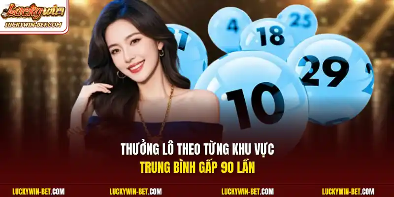 Thưởng lô theo từng khu vực trung bình gấp 90 lần
